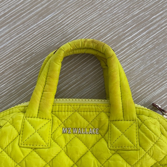 MZ Wallace Micro Sutton Tote Neon Yellow Quilted Mini Tote -Read- - Picture 16 of 16